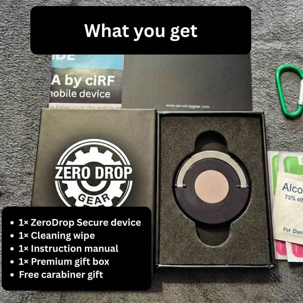 ZeroDrop Secure-Retractable Phone Safety Tether (Lock + Grip + Stand + Magnetic Mount)